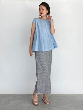 「piccin」｜「アイテム（ジャンパースカート）」を使った、PICCIN PRESSさん（レディース・164cm）の夏コーディネート