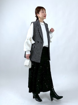 「PICCIN PERLA（ピッチンペルラ）のアイテム」を使った、PICCIN PRESSさん（レディース・164cm）の冬コーディネート