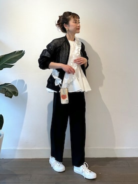 「ブルゾン」｜「アイテム（PC・スマホグッズ/家電）」を使った、PICCIN PRESSさん（レディース・164cm）の春コーディネート