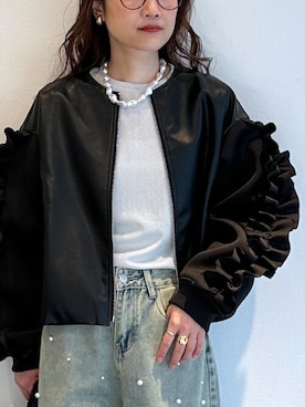 「piccin」｜「アイテム（ジャケット/アウター）」を使った、PICCIN PRESSさん（レディース・164cm）の春コーディネート