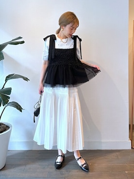 「刺繍」｜「アイテム（キャミソール）」を使った、PICCIN PRESSさん（レディース・164cm）の夏コーディネート