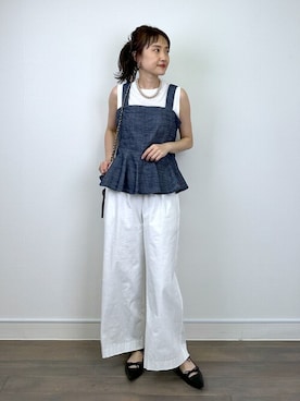 「ノースリーブニット」｜PICCIN PRESSさん（レディース・164cm）の夏コーディネート