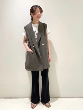 「アイテム（サンダル、グリーン系）」を使った、kuroさん（レディース・155cm）の夏コーディネート