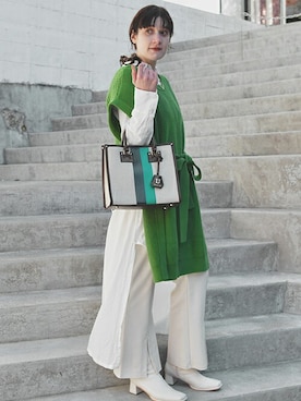 「カラー×コーデ」｜「アイテム（トートバッグ）」を使った、ayuGさん（レディース・167cm）の春コーディネート