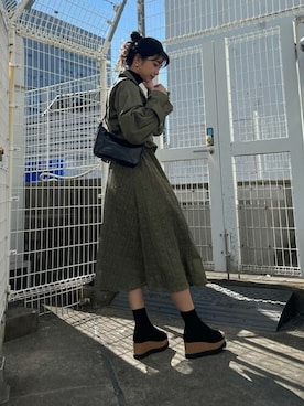 「murua」｜「アイテム（ジャケット/アウター）」を使った、MURUAさん（レディース・163cm）の冬コーディネート