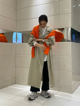 「MURUA（ムルーア）のアイテム（トレンチコート）」を使った、MURUAさん（レディース・162cm）の冬コーディネート