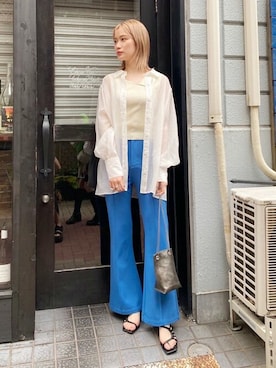 「MURUA（ムルーア）のアイテム（ショルダーバッグ）」を使った、MURUAさん（レディース・158cm）の春コーディネート