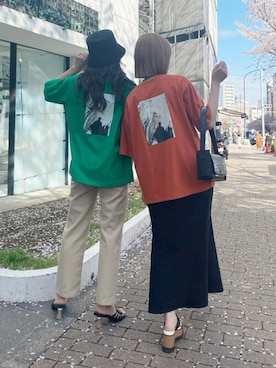 「バックプリント」｜MURUAさん（レディース・163cm）の春コーディネート