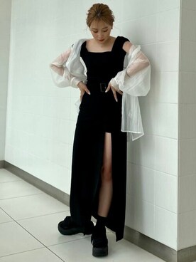 「MURUA（ムルーア）のアイテム（タンクトップ）」を使った、MURUAさん（レディース・156cm）の春コーディネート