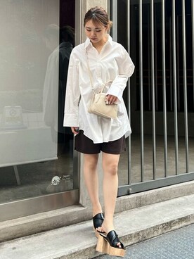 「MURUA（ムルーア）のアイテム（バッグ）」を使った、MURUAさん（レディース・157cm）の春コーディネート