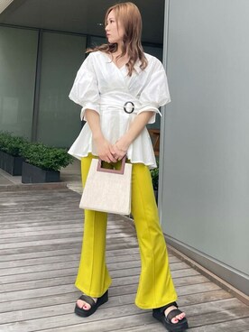「MURUA（ムルーア）のアイテム（その他パンツ）」を使った、MURUAさん（レディース・158cm）の春コーディネート