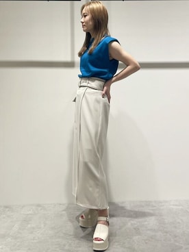 「MURUA（ムルーア）のアイテム（タンクトップ）」を使った、MURUAさん（レディース・158cm）の春コーディネート