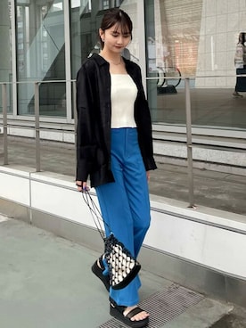 「MURUA（ムルーア）のアイテム（タンクトップ）」を使った、MURUAさん（レディース・170cm）の春コーディネート