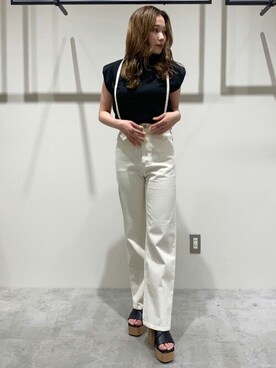 「MURUA（ムルーア）のアイテム（その他パンツ）」を使った、MURUAさん（レディース・156cm）の春コーディネート