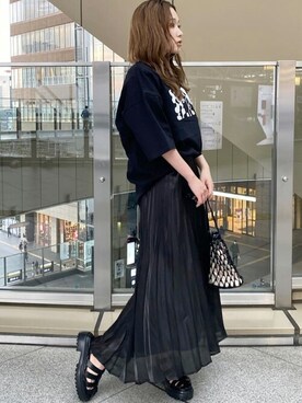 「MURUA（ムルーア）のアイテム（スカート）」を使った、MURUAさん（レディース・156cm）の春コーディネート