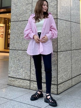 「MURUA（ムルーア）のアイテム（タンクトップ）」を使った、MURUAさん（レディース・156cm）の春コーディネート