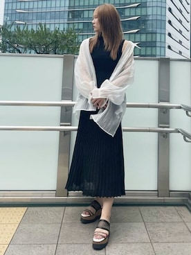 「セットアップスタイル」｜「アイテム（ワンピース/ドレス）」を使った、MURUAさん（レディース・158cm）の春コーディネート