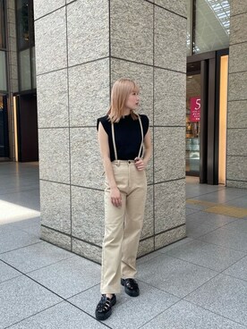 「MURUA（ムルーア）のアイテム（タンクトップ）」を使った、MURUAさん（レディース・159cm）の春コーディネート