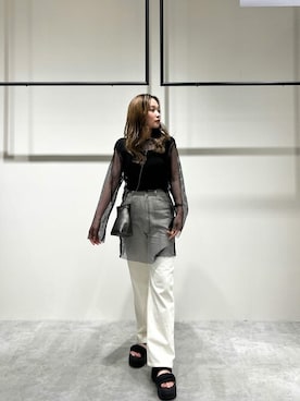 「MURUA（ムルーア）のアイテム（ショルダーバッグ）」を使った、MURUAさん（レディース・156cm）の春コーディネート