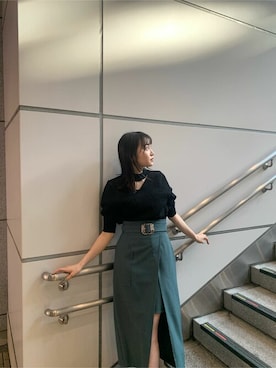 「ラップスカート」｜MURUAさん（レディース・156cm）の春コーディネート