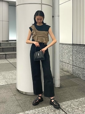 「MURUA（ムルーア）のアイテム（その他パンツ）」を使った、MURUAさん（レディース・170cm）の春コーディネート