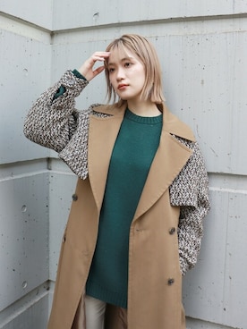 「MURUA（ムルーア）のアイテム（トレンチコート）」を使った、MURUAさん（レディース・158cm）の夏コーディネート