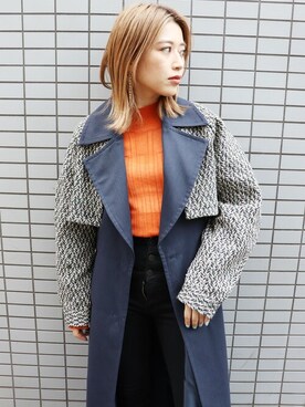 「MURUA（ムルーア）のアイテム（トレンチコート）」を使った、MURUAさん（レディース・158cm）の夏コーディネート