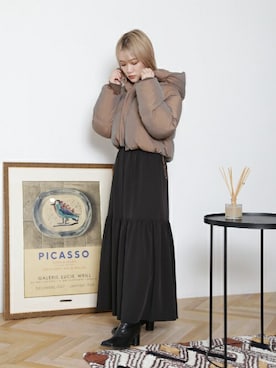 「MURUA（ムルーア）のアイテム（ダウンジャケット/コート）」を使った、MURUAさん（レディース・158cm）の夏コーディネート