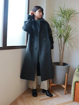 「MURUA（ムルーア）のアイテム（ステンカラーコート）」を使った、MURUAさん（レディース・163cm）の夏コーディネート