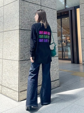 「アイテム（ハンドバッグ、グリーン系）」を使った、MURUAさん（レディース・159cm）の夏コーディネート