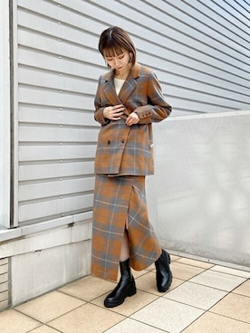 「murua」｜「アイテム（ジャケット/アウター）」を使った、MURUAさん（レディース・162cm）の秋コーディネート