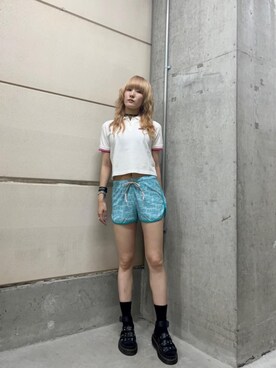POISON CHERRY刺繍 ショート丈ポロシャツを使った人気