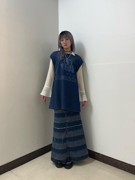 「シャツ 」｜「アイテム（ワンピース/ドレス）」を使った、moanghaeeeさん（レディース・168cm）の春コーディネート