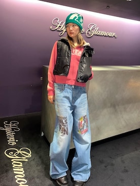 「ロック」｜「アイテム（トップス）」を使った、moanghaeeeさん（レディース・168cm）の秋コーディネート