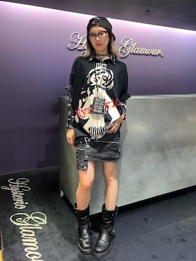 「ロック」｜「アイテム（トップス）」を使った、moanghaeeeさん（レディース・168cm）の秋コーディネート