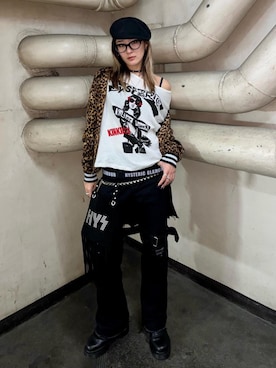 「ロック」｜「アイテム（トップス）」を使った、moanghaeeeさん（レディース・168cm）の秋コーディネート