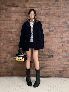 「アイテム（ピーコート）」を使った、moanghaeeeさん（レディース・168cm）の秋コーディネート