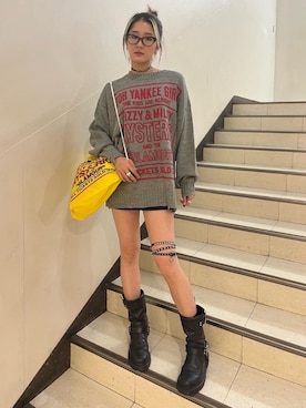 「アイテム（ブレスレット）」を使った、moanghaeeeさん（レディース・168cm）の冬コーディネート