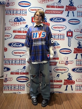 「HYSTERIC GLAMOUR（ヒステリックグラマー）のHYSTERIC TYPICAL GIRLS スリットリボンシャツ（シャツ/ブラウス、ホワイト系）」を使った、moanghaeeeさん（レディース）の春コーディネート