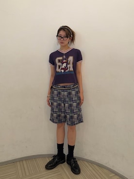 「HYSTERIC GLAMOUR（ヒステリックグラマー）のSTUDS ベルト（ベルト、ブラック系）」を使った、moanghaeeeさん（レディース）の春コーディネート