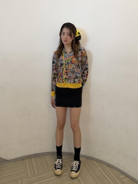 「HYSTERIC GLAMOUR（ヒステリックグラマー）のHYSTERIC GROOVY柄 メッシュパーカー（シャツ/ブラウス、その他）」を使った、moanghaeeeさん（レディース）の夏コーディネート