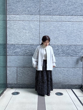 「アイテム（ノーカラーコート）」を使った、komaさん（レディース・143cm）の冬コーディネート