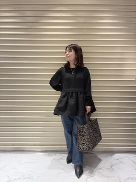 「le.coeur blanc（ルクールブラン）のボールワントップネックレス（ネックレス、シルバー系）」を使った、kogiさん（レディース・143cm）の秋コーディネート
