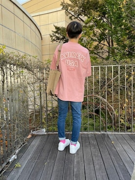 「AVIREX（アヴィレックス）のアイテム（シューズ）」を使った、フウヤさん（メンズ・160cm）の春コーディネート