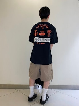 「AVIREX（アヴィレックス）のアイテム（サンダル）」を使った、フウヤさん（メンズ・160cm）の春コーディネート
