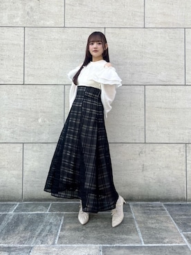 「大学生コーデ」｜「アイテム（ワンピース/ドレス）」を使った、はるなさん（レディース・160cm）の春コーディネート