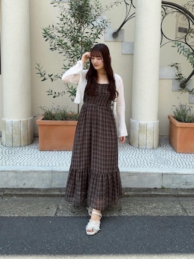 「MAJESTIC LEGON（マジェスティックレゴン）のアイテム」を使った、はるなさん（レディース・160cm）の夏コーディネート