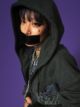 GALFY ガルフィー 染め染めわんちゃんボロボロパーカー 中型犬　グレー L 77877740b_b_03_215.jpg