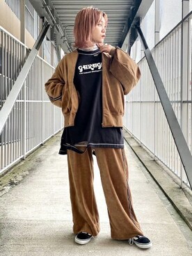 「RNA（アールエヌエー）のアイテム（ブルゾン）」を使った、RNA MEDIA ZOZOTOWN STAFFさん（レディース・153cm）の冬コーディネート