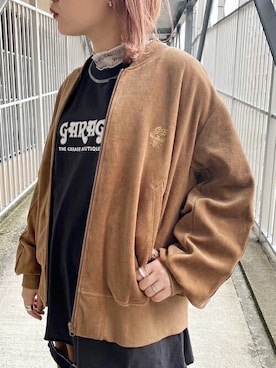 「RNA（アールエヌエー）のアイテム（ブルゾン）」を使った、RNA MEDIA ZOZOTOWN STAFFさん（レディース・153cm）の冬コーディネート
